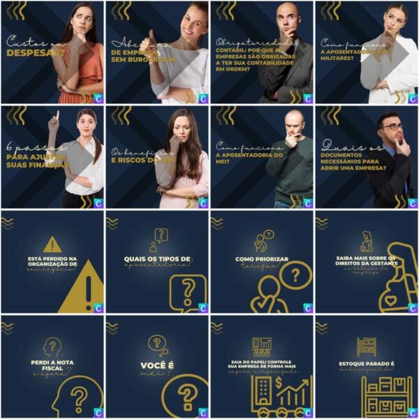 Pack Canva Contabilidade Template Canva 200 Artes + Legendas - Imagem 10