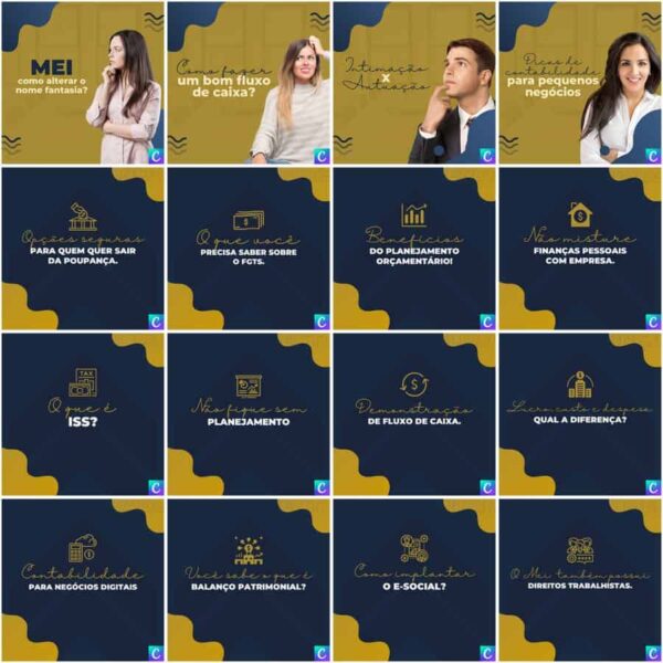 Pack Canva Contabilidade Template Canva 200 Artes + Legendas - Imagem 6