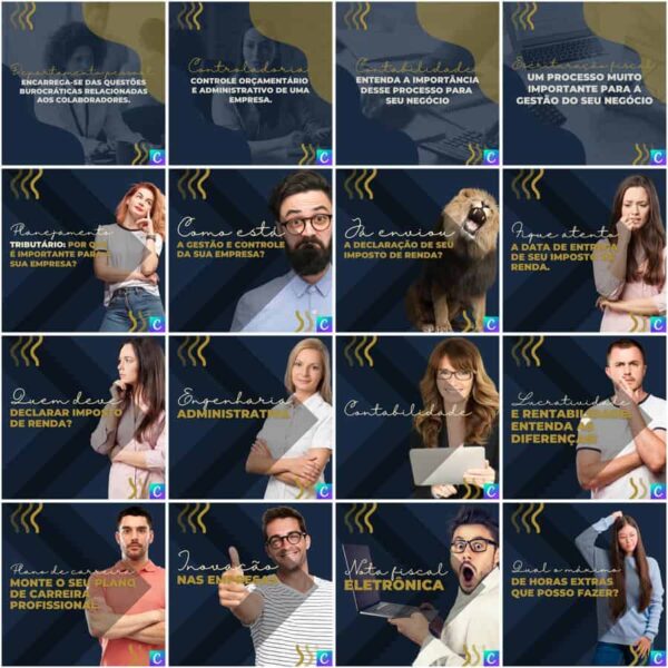 Pack Canva Contabilidade Template Canva 200 Artes + Legendas - Imagem 2