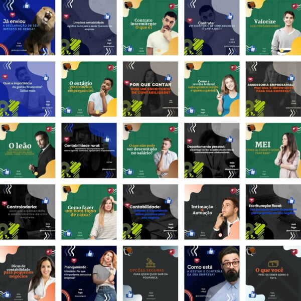 Pack Canva Contabilidade Template Canva 230 Artes + Bônus - Imagem 3