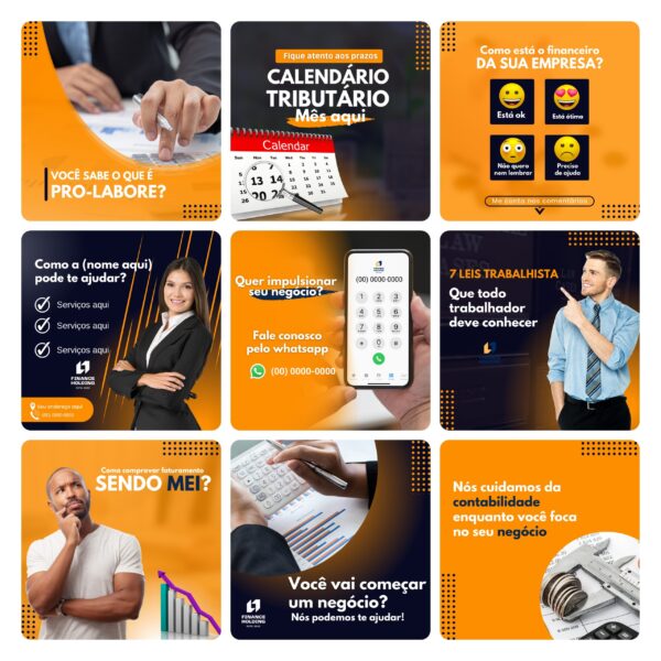 Pack Canva Contabilidade Template Editavel 30 Artes Bonus