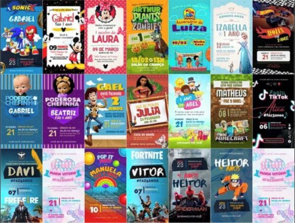Pack Canva Convites Digitais 20 Artes - Arquivo Digital