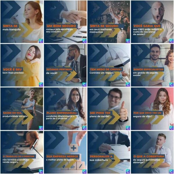 Pack Canva Corretora de Seguros Template Canva 200 Artes + Legendas - Imagem 10
