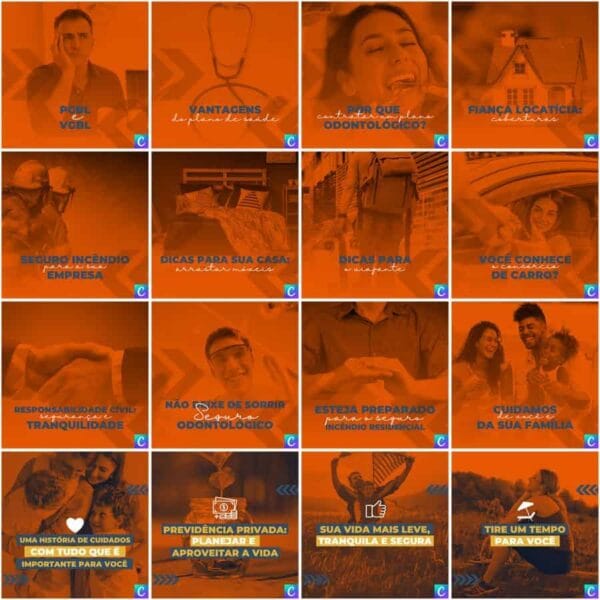 Pack Canva Corretora de Seguros Template Canva 200 Artes + Legendas - Imagem 7