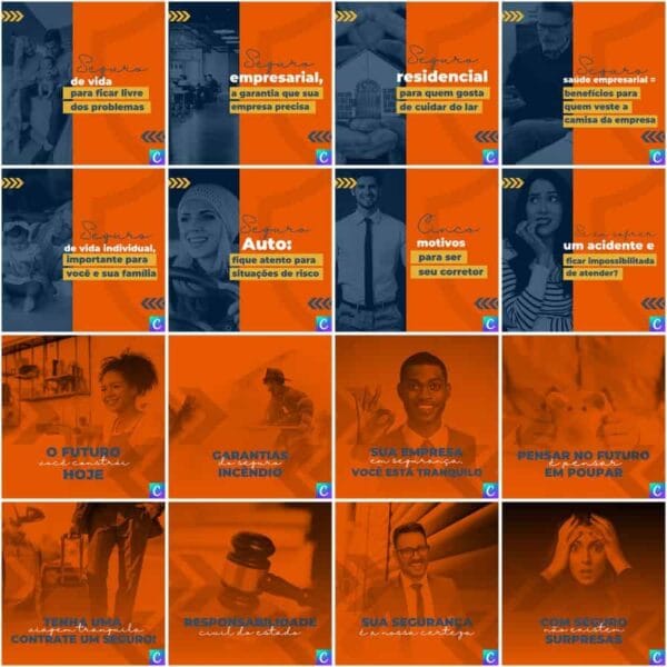 Pack Canva Corretora de Seguros Template Canva 200 Artes + Legendas - Imagem 6