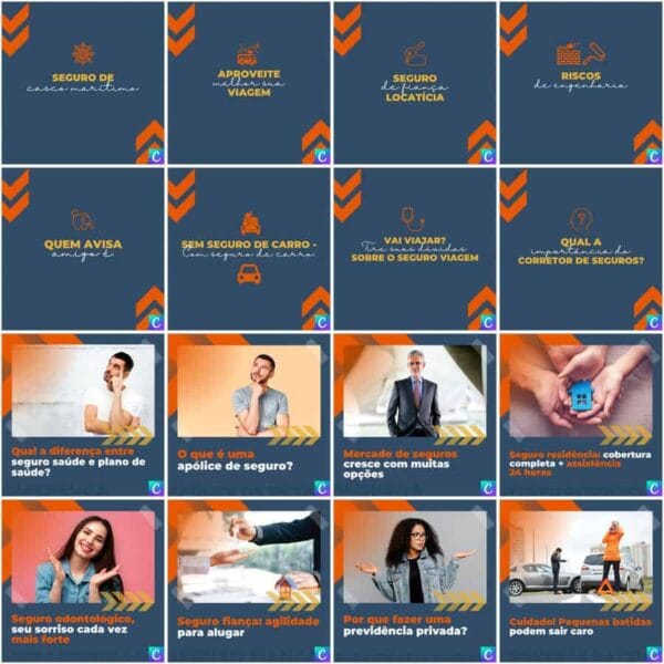 Pack Canva Corretora de Seguros Template Canva 200 Artes + Legendas - Imagem 4