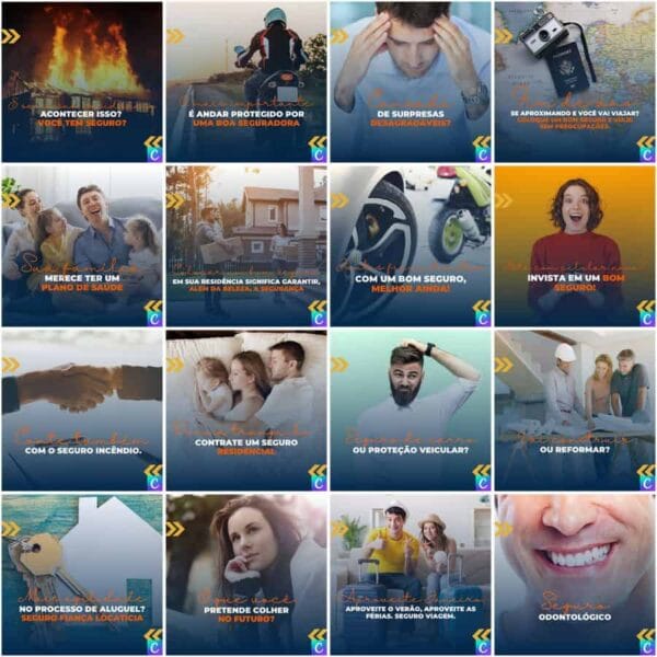 Pack Canva Corretora de Seguros Template Canva 200 Artes + Legendas - Imagem 9