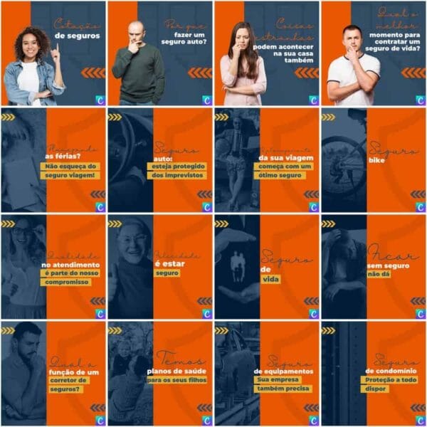 Pack Canva Corretora de Seguros Template Canva 200 Artes + Legendas - Imagem 5