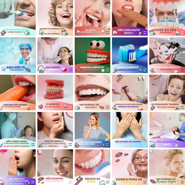 Pack Canva Dentista Odonto 30 Templates Editaveis 50 Artes Bonus