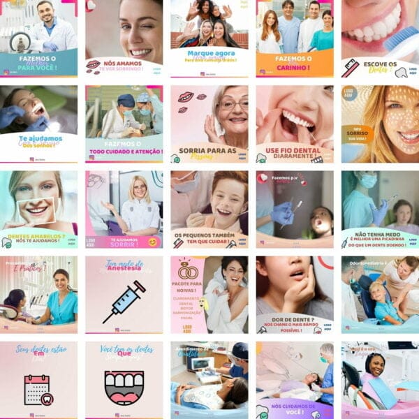 Pack Canva Dentista Odonto Template Canva 230 Artes + Bônus - Imagem 4