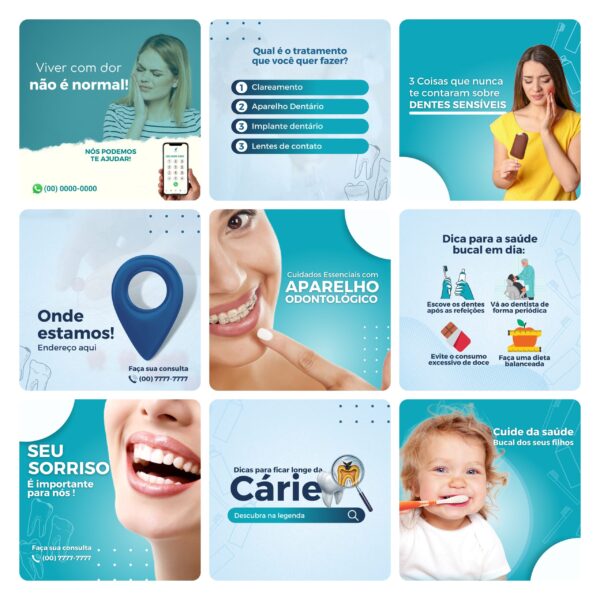 Pack Canva Dentista Odonto Template Editavel 30 Artes Bonus 2