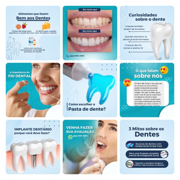 Pack Canva Dentista Odonto Template Editavel 30 Artes Bonus 3