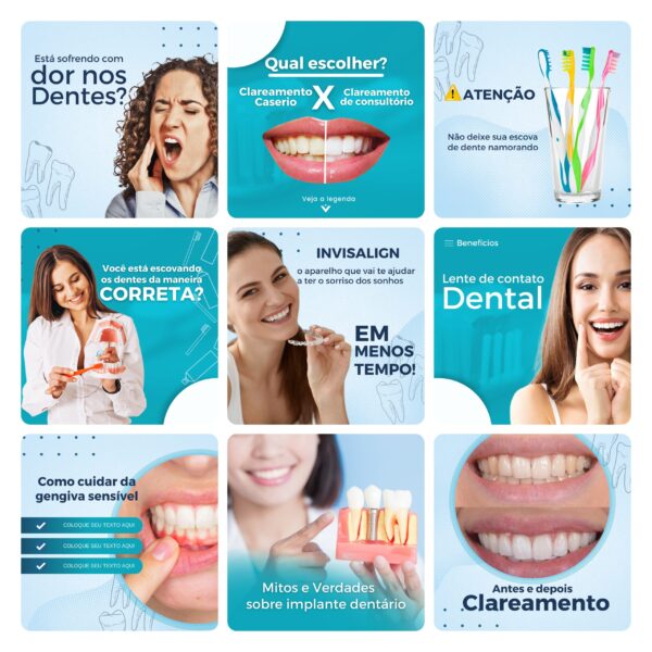 Pack Canva Dentista Odonto Template Editavel 30 Artes Bonus