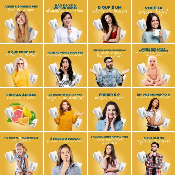 Pack Canva Dentista Odonto Templates Editaveis 200 Artes Legendas 2