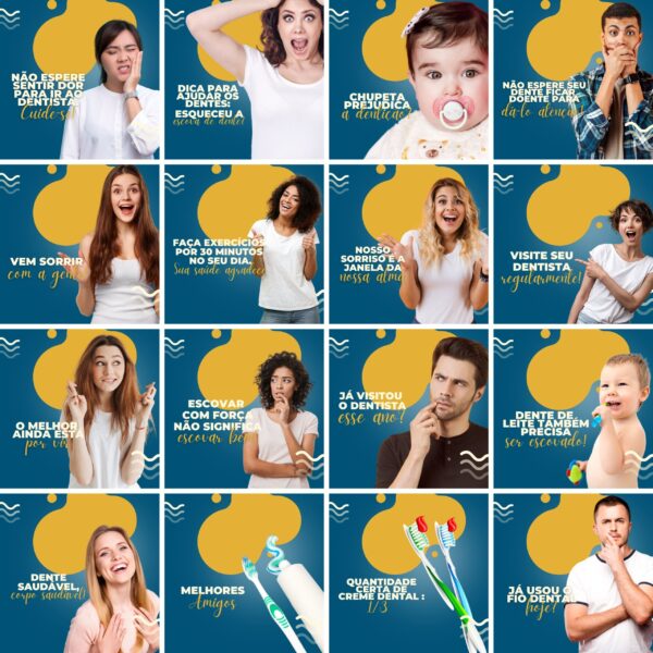Pack Canva Dentista Odonto Templates Editaveis 200 Artes Legendas 4