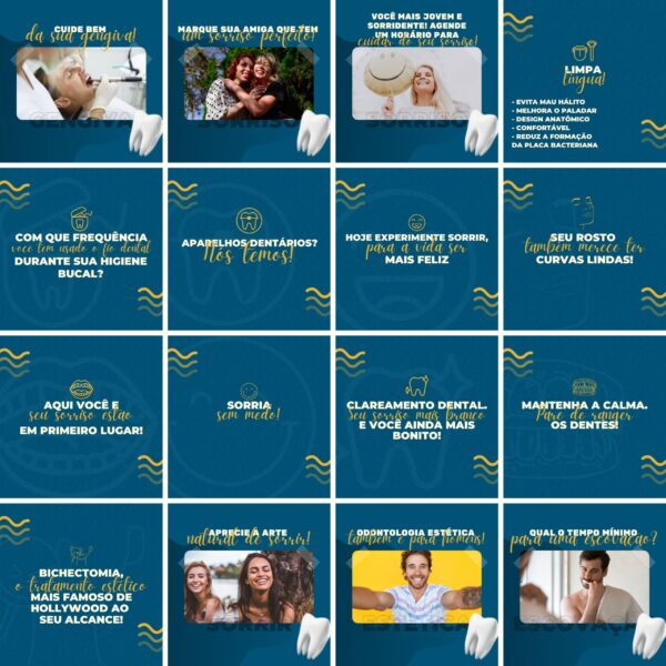 Pack Canva Dentista Odonto Templates Editaveis 200 Artes Legendas