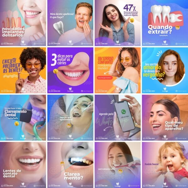 Pack Canva Dentista Odonto Templates Editaveis 90 Artes Bonus 2