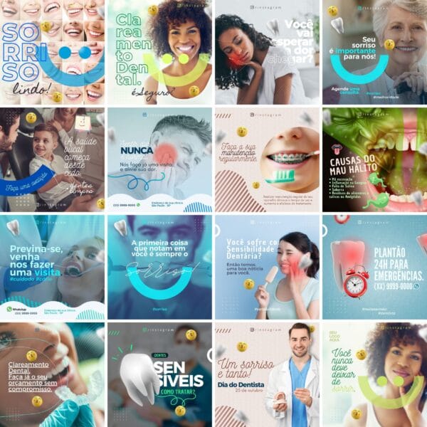 Pack Canva Dentista Odonto Templates Editaveis 90 Artes Bonus 4