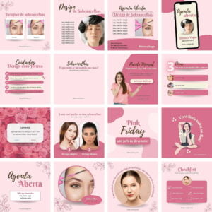 Pack Canva Design De Sobrancelhas Templates Editaveis 70 Artes Bonus 4