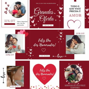 Pack Canva Dia Dos Namorados Carrossel Templates Editaveis 6 Artes Bonus 2