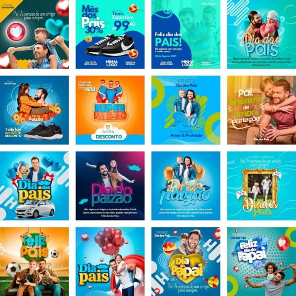 Pack Canva Dia Dos Pais Templates Editaveis 32 Artes Bonus 2