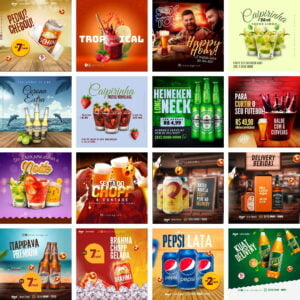 Pack Canva Distribuidora De Bebidas Bar Templates Editaveis 20 Artes Bonus