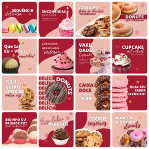 Pack Canva Doceria Doce Templates Editavel 24 Artes Bonus 2