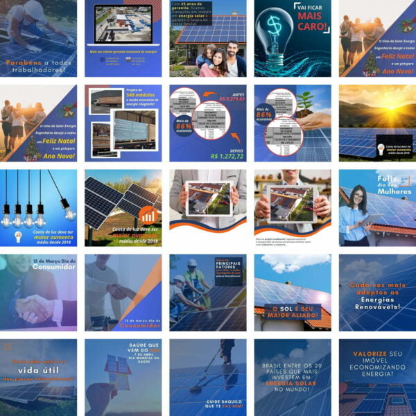 Pack Canva Energia Solar Template Canva 50 Artes + Bônus - Imagem 2