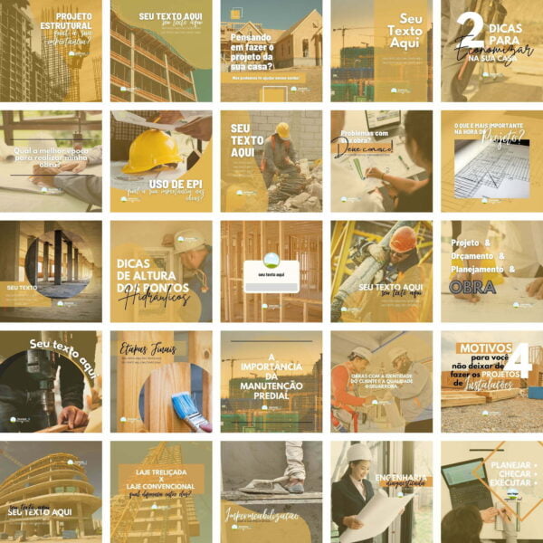Pack Canva Engenharia Civil 20 Templates Editaveis 25 Artes Bonus