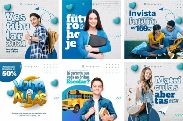 Pack Canva Escola Volta As Aulas Templates Editaveis 6 Artes Bonus