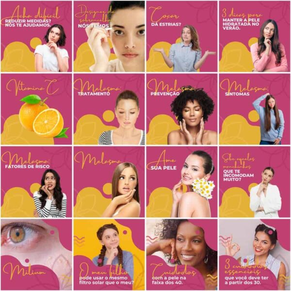 Pack Canva Estetica Beleza Templates Editaveis 200 Artes Legendas 5