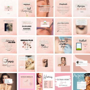 Pack Canva Extensao De Cilios 20 Templates Editaveis 25 Artes Bonus