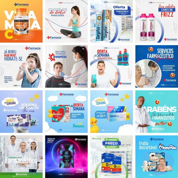 Pack Canva Farmacia Drogaria Templates Editaveis 39 Artes Bonus