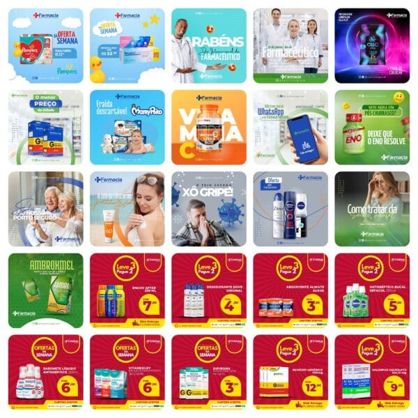 Pack Canva Farmacia Drogaria Templates Editaveis 50 Artes Bonus