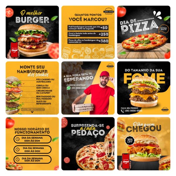 Pack Canva Fast Food Template Editavel 30 Artes Bonus