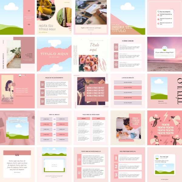 Pack Canva Feed Post Instagram 10 Template Canva 100 Artes Bonus 4