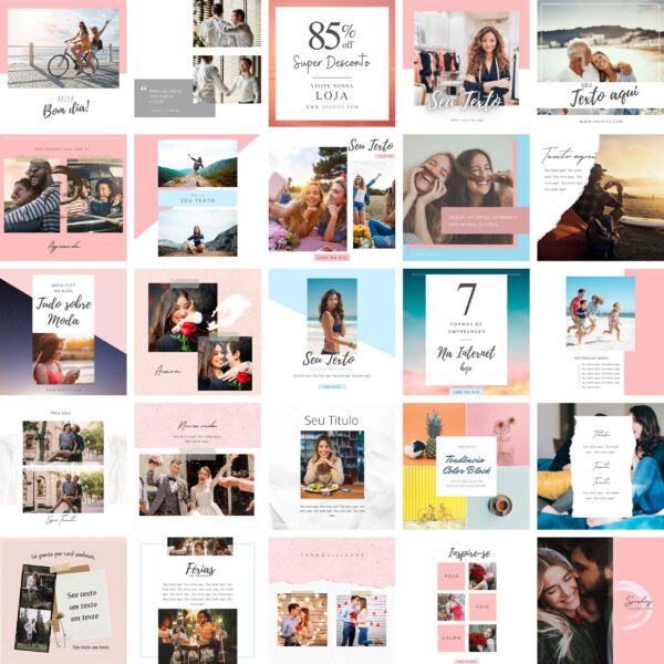 Pack Canva Feed Post Instagram 20 Templates Editaveis 100 Artes Bonus 3