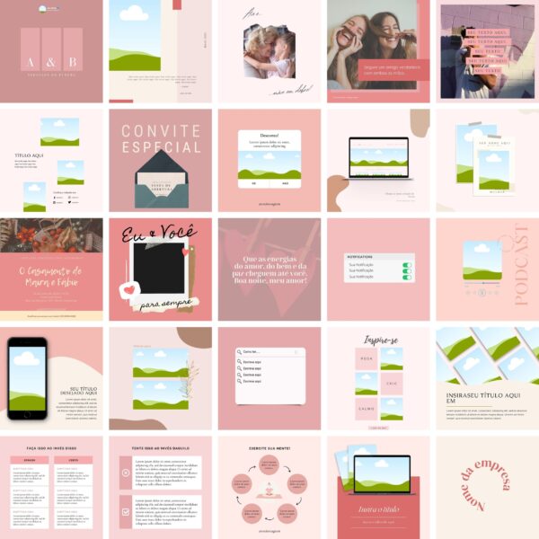 Pack Canva Feed Post Instagram 30 Templates Editaveis 100 Artes Bonus 2