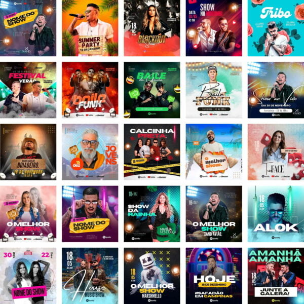 Pack Canva Festa Eventos Shows Templates Editaveis 60 Artes Bonus 2