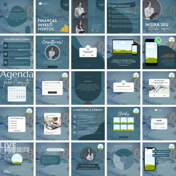 Pack Canva Financas Investimento Templates Editaveis 25 Artes Bonus
