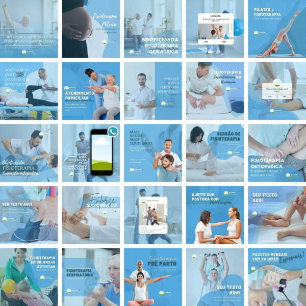 Pack Canva Fisioterapia 20 Templates Editaveis 25 Artes Bonus