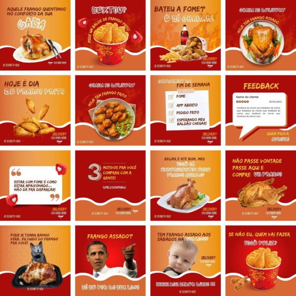 Pack Canva Frango Assado E Frito Templates Editaveis 100 Artes Bonus 2