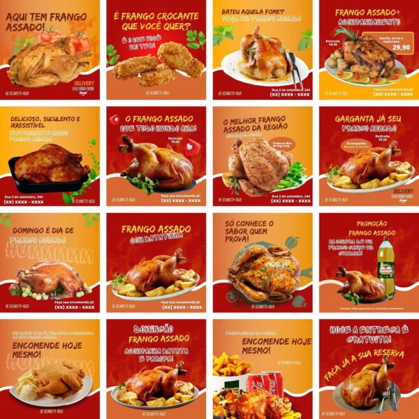 Pack Canva Frango Assado E Frito Templates Editaveis 100 Artes Bonus 3
