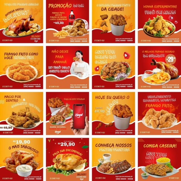 Pack Canva Frango Assado E Frito Templates Editaveis 100 Artes Bonus 4