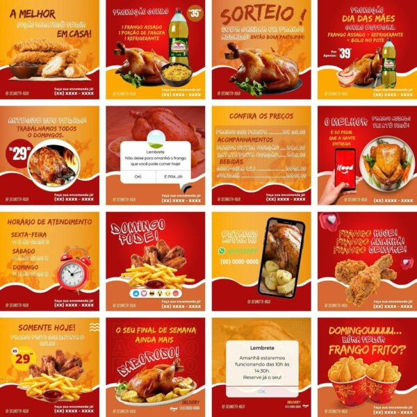 Pack Canva Frango Assado E Frito Templates Editaveis 100 Artes Bonus 5