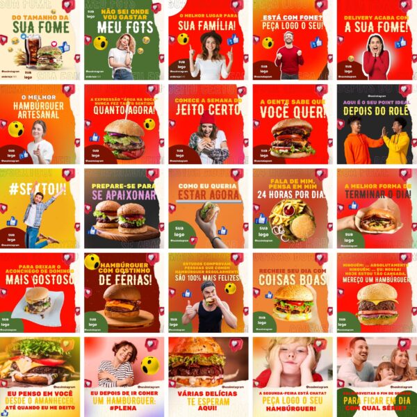 Pack Canva Hamburgueria 30 Templates Editaveis 100 Artes Bonus 2