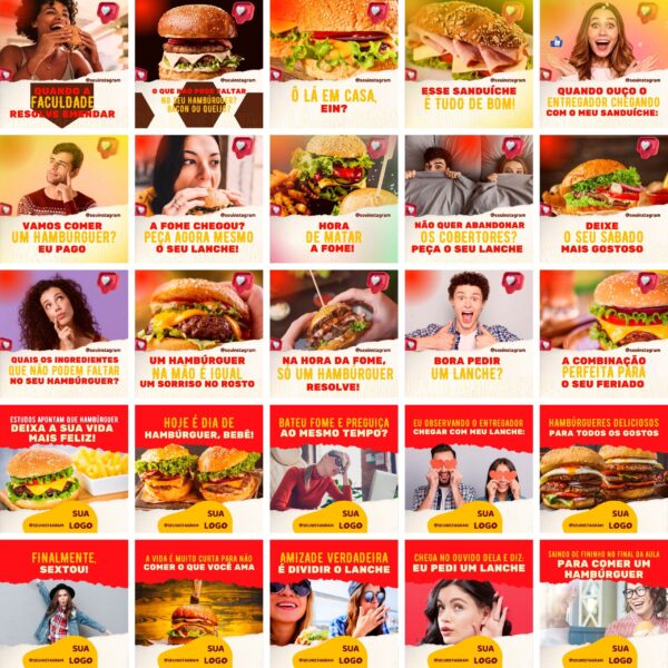 Pack Canva Hamburgueria 30 Templates Editaveis 100 Artes Bonus 3
