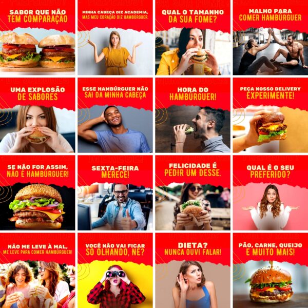 Pack Canva Hamburgueria Templates Editaveis 200 Artes Legendas 2