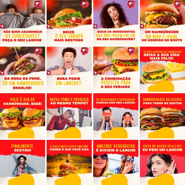 Pack Canva Hamburgueria Templates Editaveis 200 Artes Legendas 3