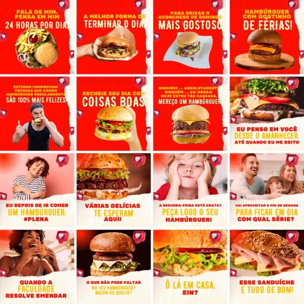 Pack Canva Hamburgueria Templates Editaveis 200 Artes Legendas 4